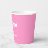 Erste Kommunion Mädchen Rosa Gingham-Schleife Pappbecher (Links)