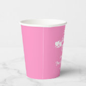 Erste Kommunion Mädchen Rosa Gingham-Schleife Pappbecher (Rechts)