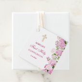 Erste Kommunion mit rosa Hortensie Geschenkanhänger (Beispiel)