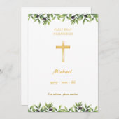 Erste Kommunion - Olivenbäume Einladung (Vorne/Hinten)
