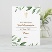 Erste Kommunion - Olivenbäume Einladung (Stehend Vorderseite)