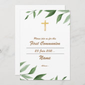 Erste Kommunion - Olivenbäume Einladung (Vorne/Hinten)