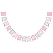 Erste Kommunion Rosa Graue Girl Celebration Wimpelkette (Alle)