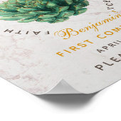 Erste Kommunion Sukkulente Favoriten Gold Botanica Poster (Ecke)