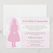 Erste Kommunion und Mitteilung - Mädchen Einladung (Vorne/Hinten)