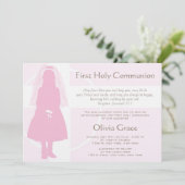 Erste Kommunion und Mitteilung - Mädchen Einladung (Stehend Vorderseite)