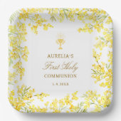 Erste Kommunion von Mimosa Pappteller (Vorderseite)