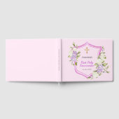 Erste Kommunion Wappen pink lila Blumenmädchen Gästebuch (Voll)