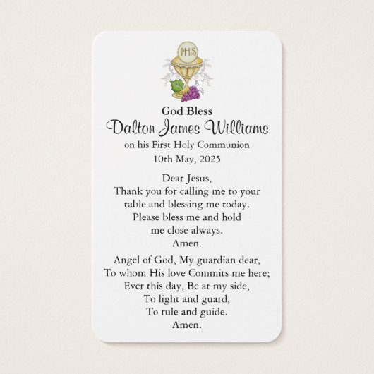 Erste Kommunionengebete | Junge Kommune 2 (Rückseite)