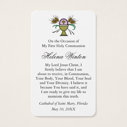 Erste Kommunionengebete | Mädchenkommunen 6 (Rückseite)