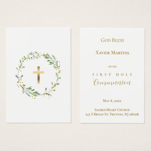 Erste kommuniongrüne Erinnerungskarte