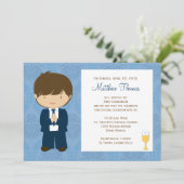 Erste Kommunions-Einladung für Jungen Einladung (Stehend Vorderseite)