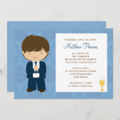 Erste Kommunions-Einladung für Jungen Einladung (Vorne/Hinten)