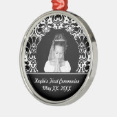 Erste Kommunions-Foto-Verzierung Silbernes Ornament (Links)