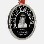 Erste Kommunions-Foto-Verzierung Silbernes Ornament (Rechts)