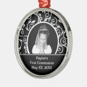 Erste Kommunions-Foto-Verzierung Silbernes Ornament (Links)