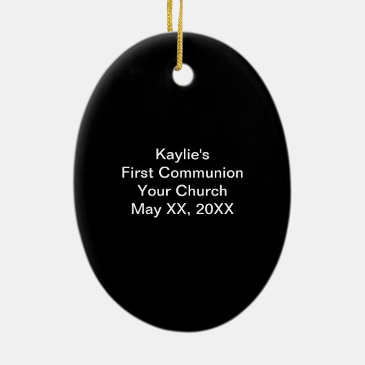 Erste Kommunions-Oval-Verzierung Keramik Ornament (Hinten)
