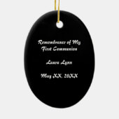 Erste Kommunions-Oval-Verzierung Keramikornament (Hinten)