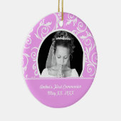 Erste Kommunions-rosa Foto-Verzierung Keramikornament (Rechts)