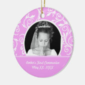 Erste Kommunions-rosa Foto-Verzierung Keramikornament (Links)