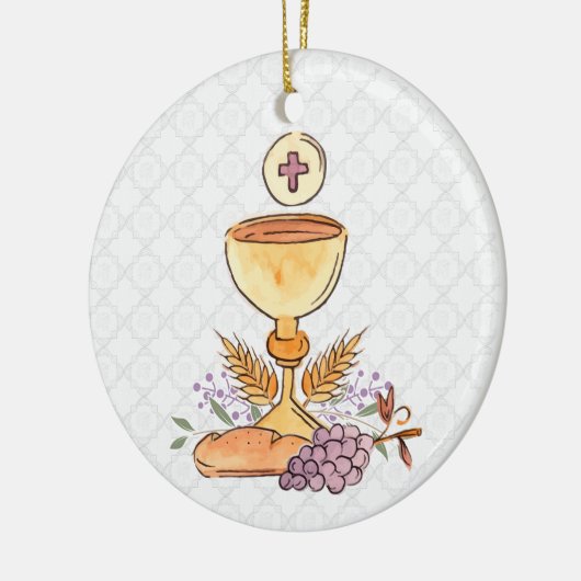 Erste Kommunions-Symbole Keramik Ornament (Links)