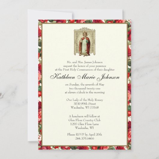 Erste kommunistische Rose Einladung (Rückseite)