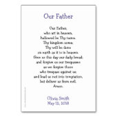 Erste Kommunizierbare Gebetskarte Tischnummer (Rückseite)