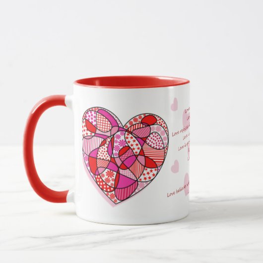 Erste Korinther 13 Lieben Verses Herz Tasse (Links)