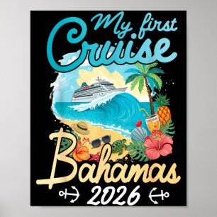 Erste Kreuzfahrt Bahamas 2026 Urlaubsreise passend Poster