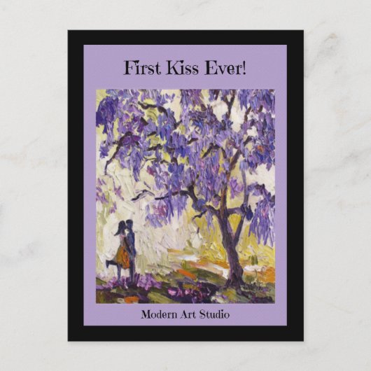 Erste Kuss je! Postkarte (Vorderseite)