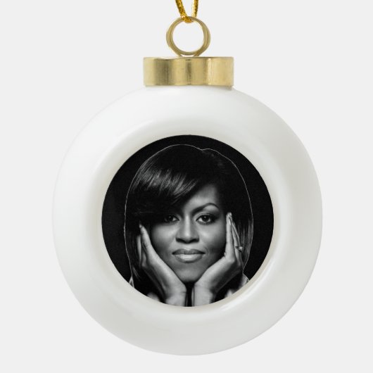 ERSTE LADY MICHELLE OBAMA-Zierkunst Keramik Kugel-Ornament (Vorderseite)