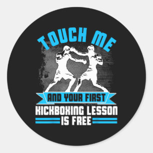 Erste Lektion Kickboxen T-Shirt Mma-Geschenk für M Runder Aufkleber