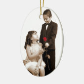 Erste Liebe-Verzierung Keramik Ornament (Links)