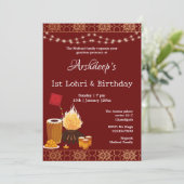 Erste Lohri & Birthday Einladungskarte Einladung (Stehend Vorderseite)