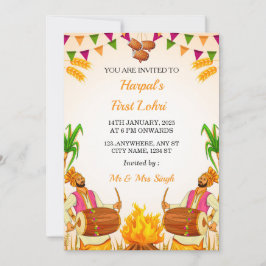 Erste Lohri Einladungskarte, Lohri Party Card Einladung