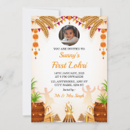 Erste Lohri Einladungskarte, Lohri Party Card Einladung