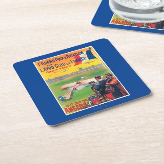 Erste Luftfahrt Grandprix Rechteckiger Pappuntersetzer (angewinkelt)