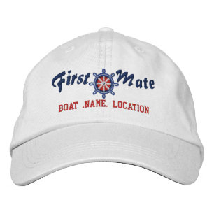 ERSTE MATE Wheel, benutzerdefinierbare Boote, Name Bestickte Kappe