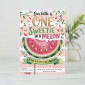 Erste Melonen-Geburtstagsfeier Einladung (Stehend Vorderseite)