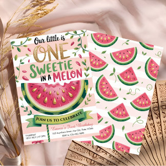 Erste Melonen-Geburtstagsfeier Einladung