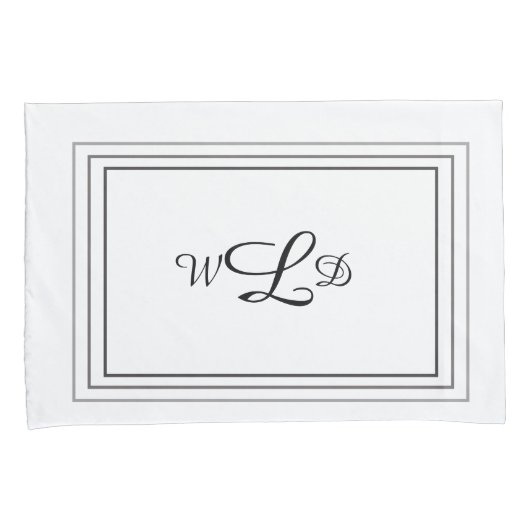 Erste mit Monogramm Pillowcases Kissenbezug (Vorderseite-Rechts)