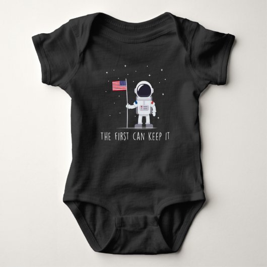 Erste Mondlandung Spaceman America Flag Astronaut Baby Strampler (Vorderseite)