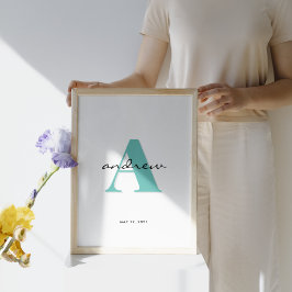 Erste Monogram Baby's Kinderzimmer Child's Room Poster