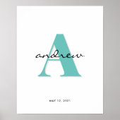 Erste Monogram Baby's Kinderzimmer Child's Room Poster (Vorne)