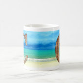 Erste Monogram Holzbuchstabe C Beach Ocean Szene Kaffeetasse (Mittel)