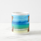 Erste Monogram Holzbuchstabe Z Beach Ocean Szene Kaffeetasse (Mittel)