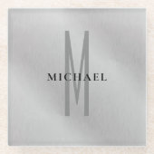 Erste Monogramm beruflich schlicht fügen Sie Ihren Glasuntersetzer (Vorderseite)