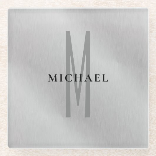 Erste Monogramm beruflich schlicht fügen Sie Ihren Glasuntersetzer (Vorderseite)