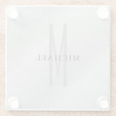 Erste Monogramm beruflich schlicht fügen Sie Ihren Glasuntersetzer (Rückseite)