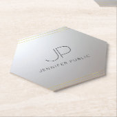 Erste Monogramm Gold Silver Template anpassen Untersetzer (angewinkelt)